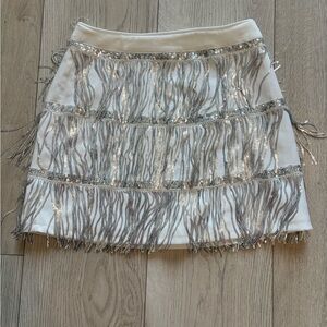 Silver Fringe Women's Skirt